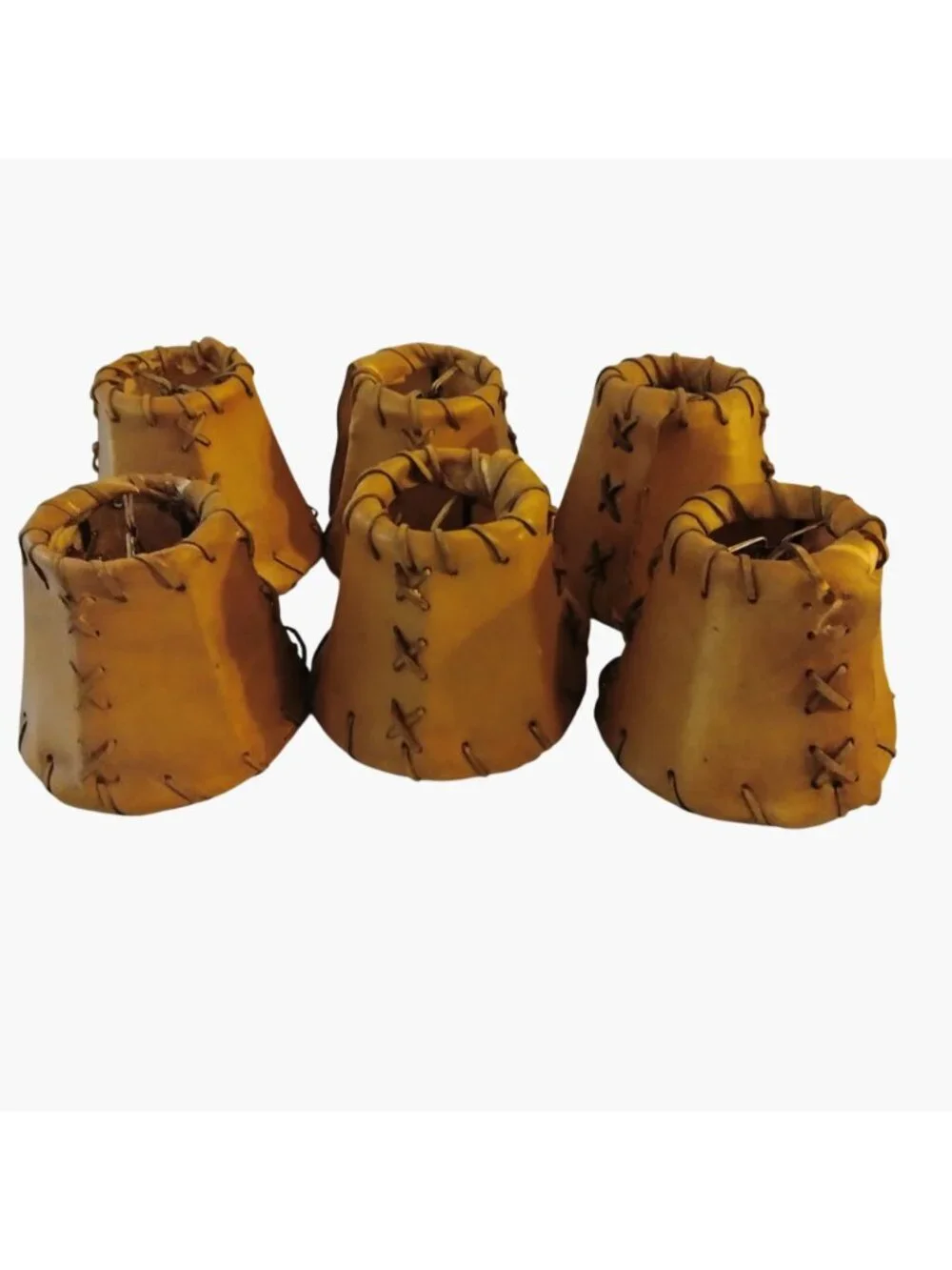 Mini Leather Lamp Shade Chandelier Rustic Lodge Western Cabin Ranch Decor lot 8